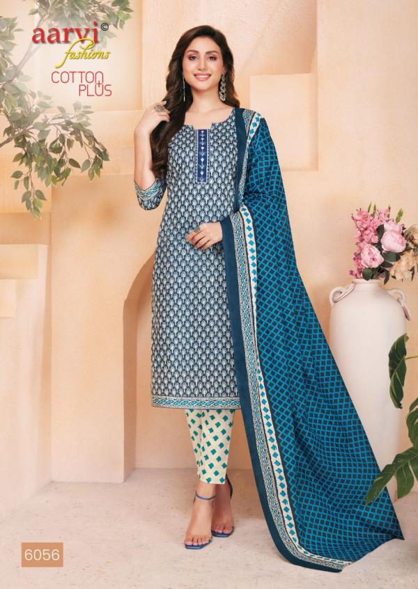 Aarvi Cotton Plus Cotton Embroidery Designer Readymade Suit